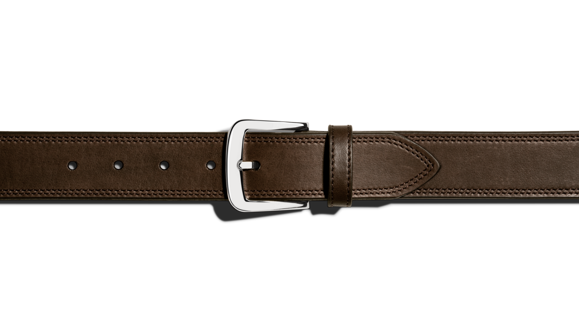 1 1/2" Double Stitch Belt - Deep Brown