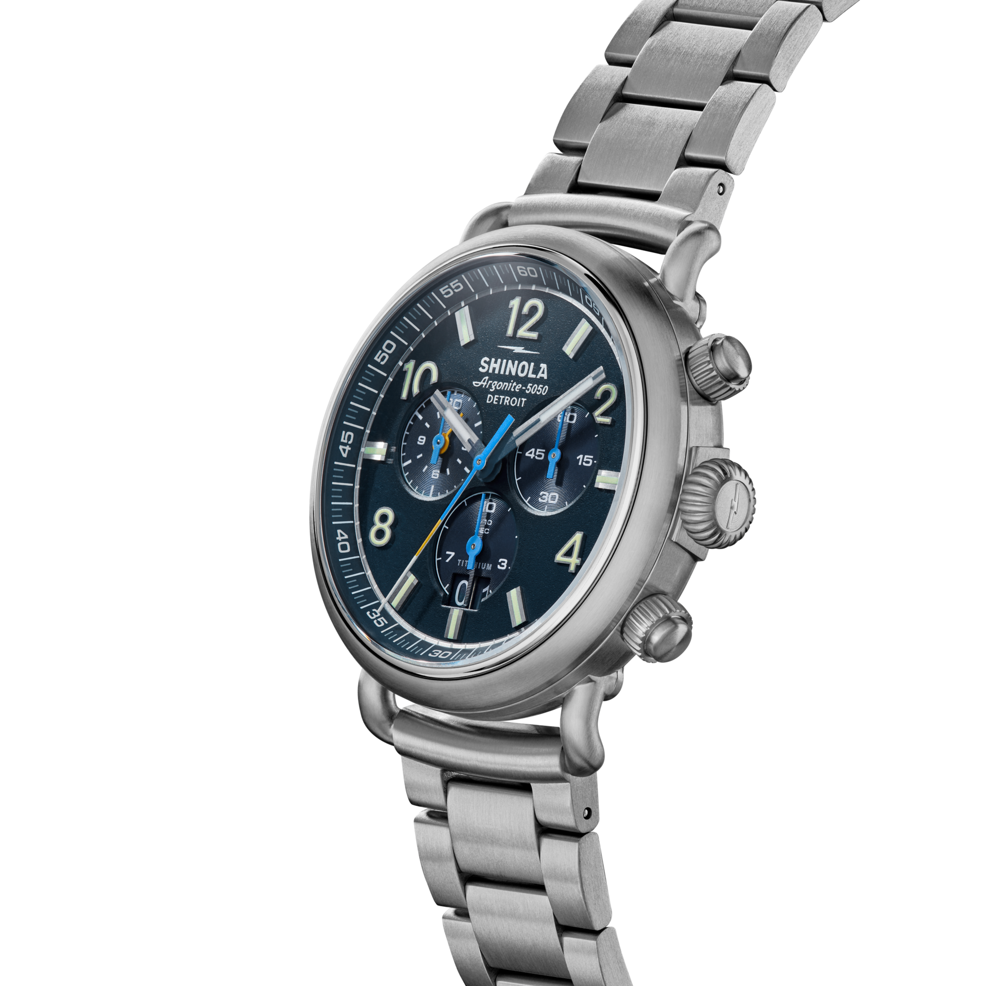 Runwell Chronograph West Wind Watch Gift Set with Additional Strap - Blue