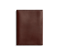 The Shinola Passport Holder - Merlot, a closed rectangular wallet, is crafted from Italian Vachetta leather and displayed against a plain white background.