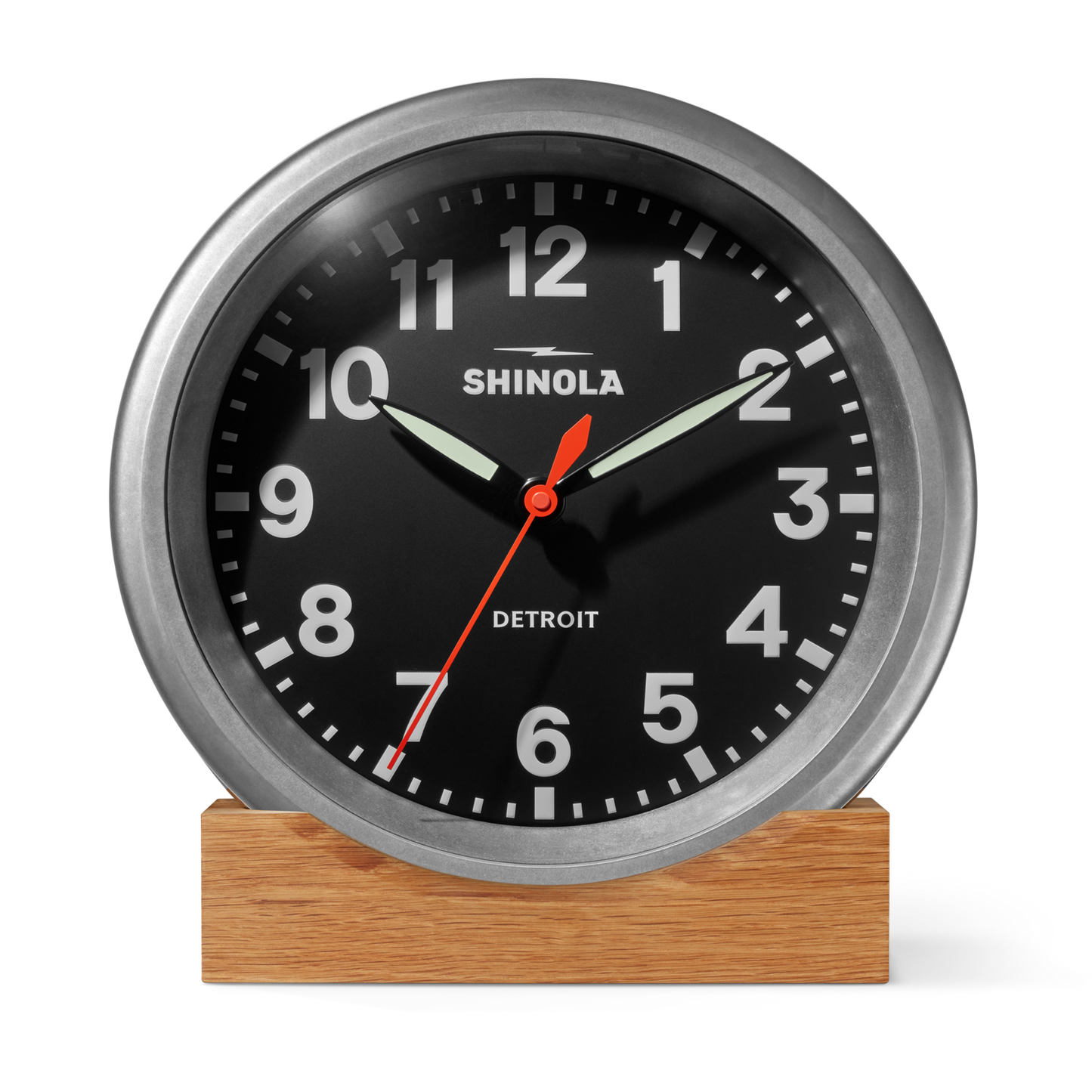 14" Runwell Clock - Tumbled Zinc/Black