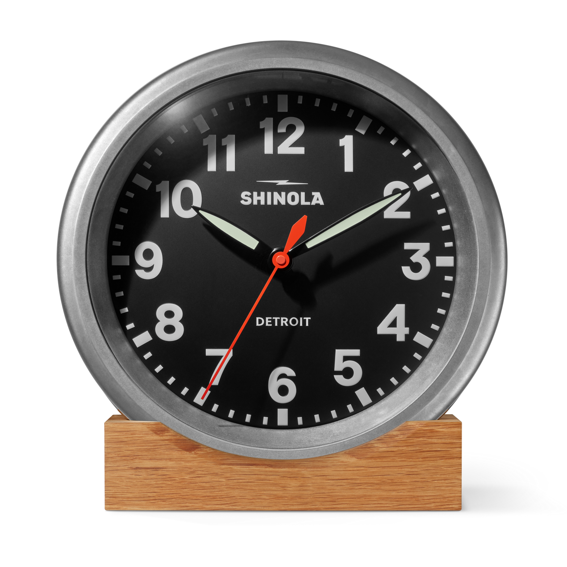 14" Runwell Clock - Tumbled Zinc/Black
