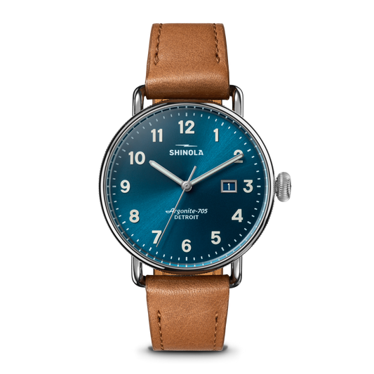 Canfield Watch - Blue Tan Leather Strap