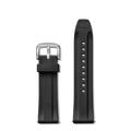 24mm Black Rubber Watch Strap - Black