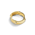 Diamond Rivet Plaque Ring - Yellow Gold
