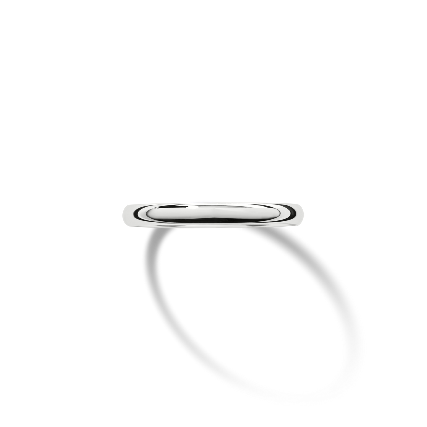 2mm Round White Gold Band