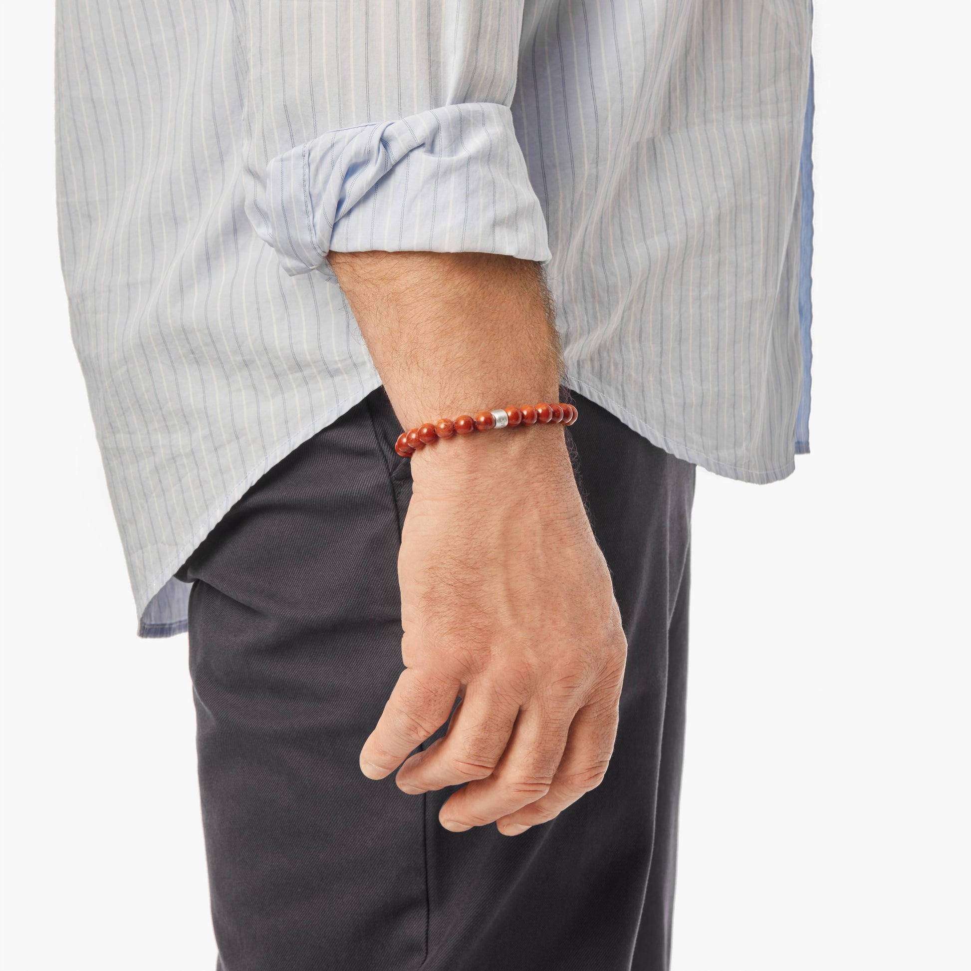 8mm Beaded Red Jasper Bracelet - Red Jasper