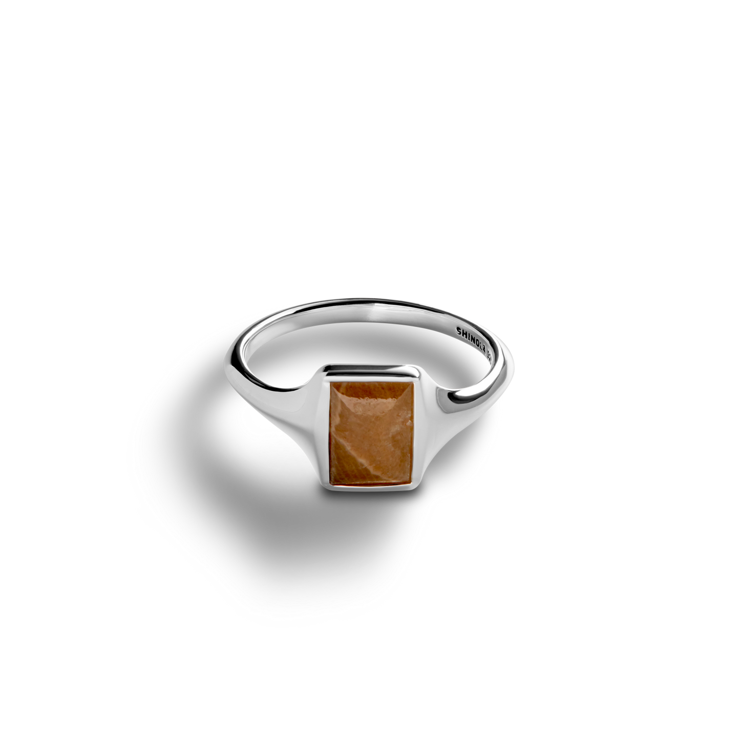 Petite Rectangular Petoskey Stone Ring