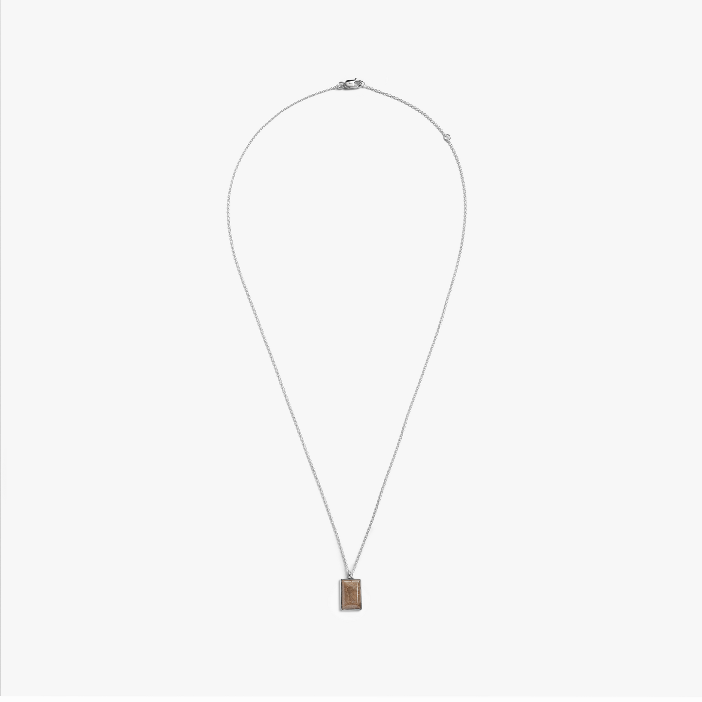 Rectangular Petoskey Stone Pendant Necklace