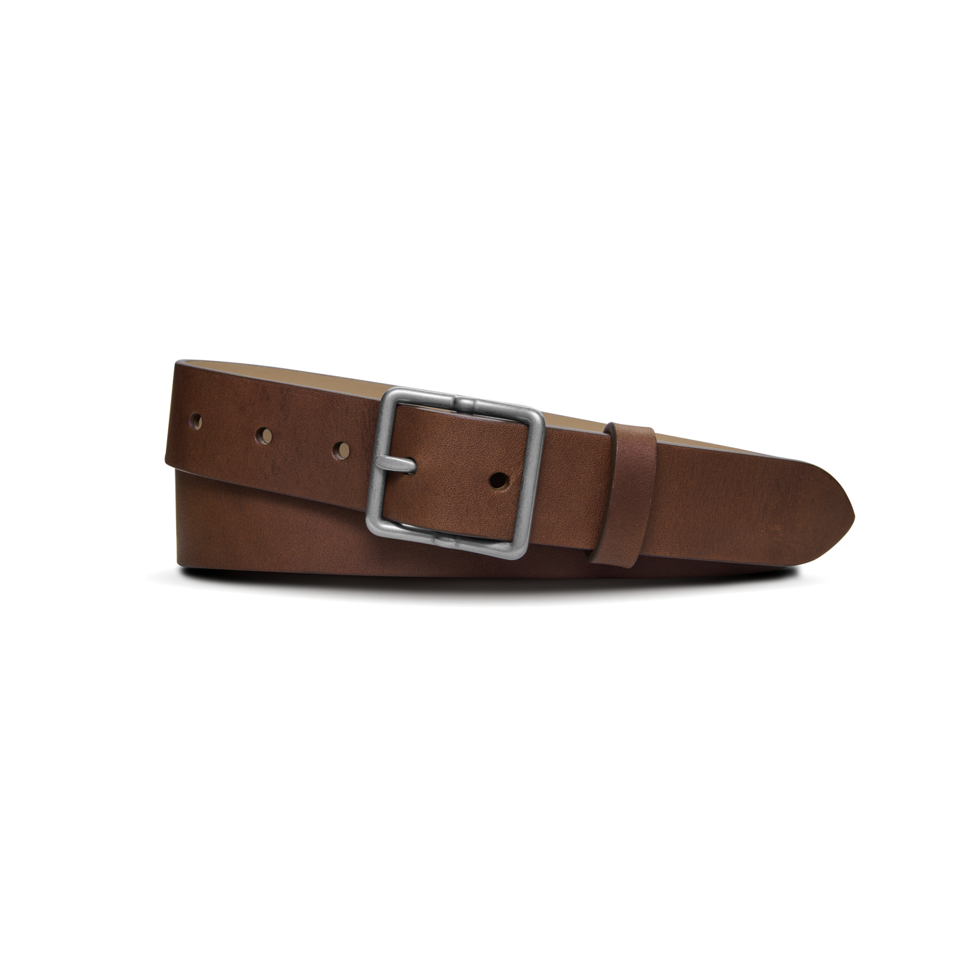 1 1/4" Center Bar Buckle Belt - Medium Brown