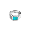 Octagonal Inlay Signet Ring Turquoise