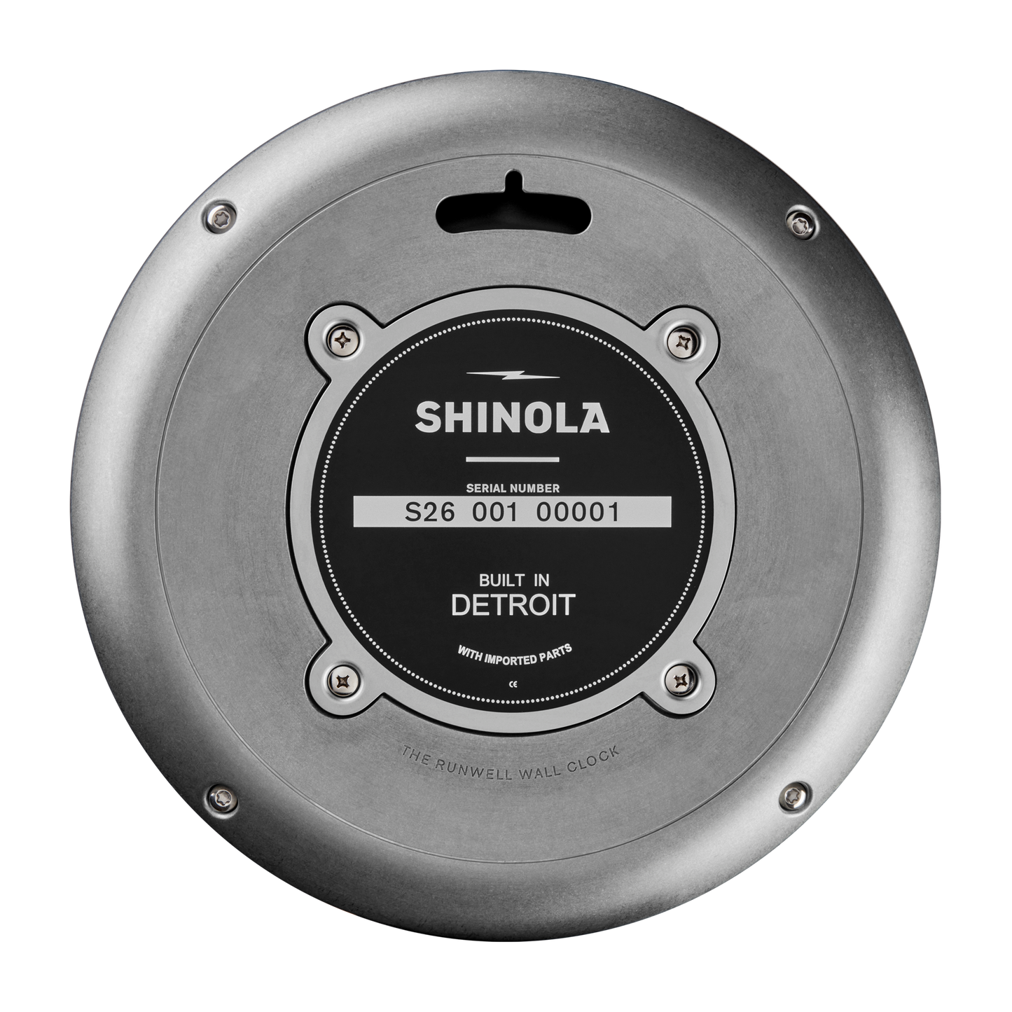 14" Runwell Clock - Tumbled Zinc/Black