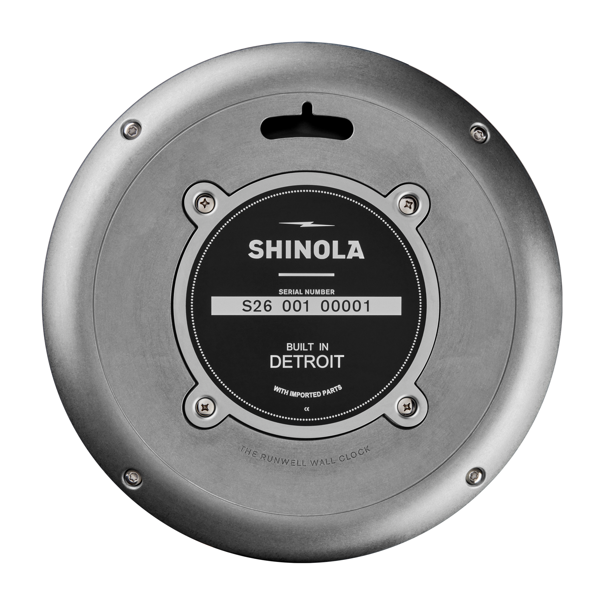 14" Runwell Clock - Tumbled Zinc/Black