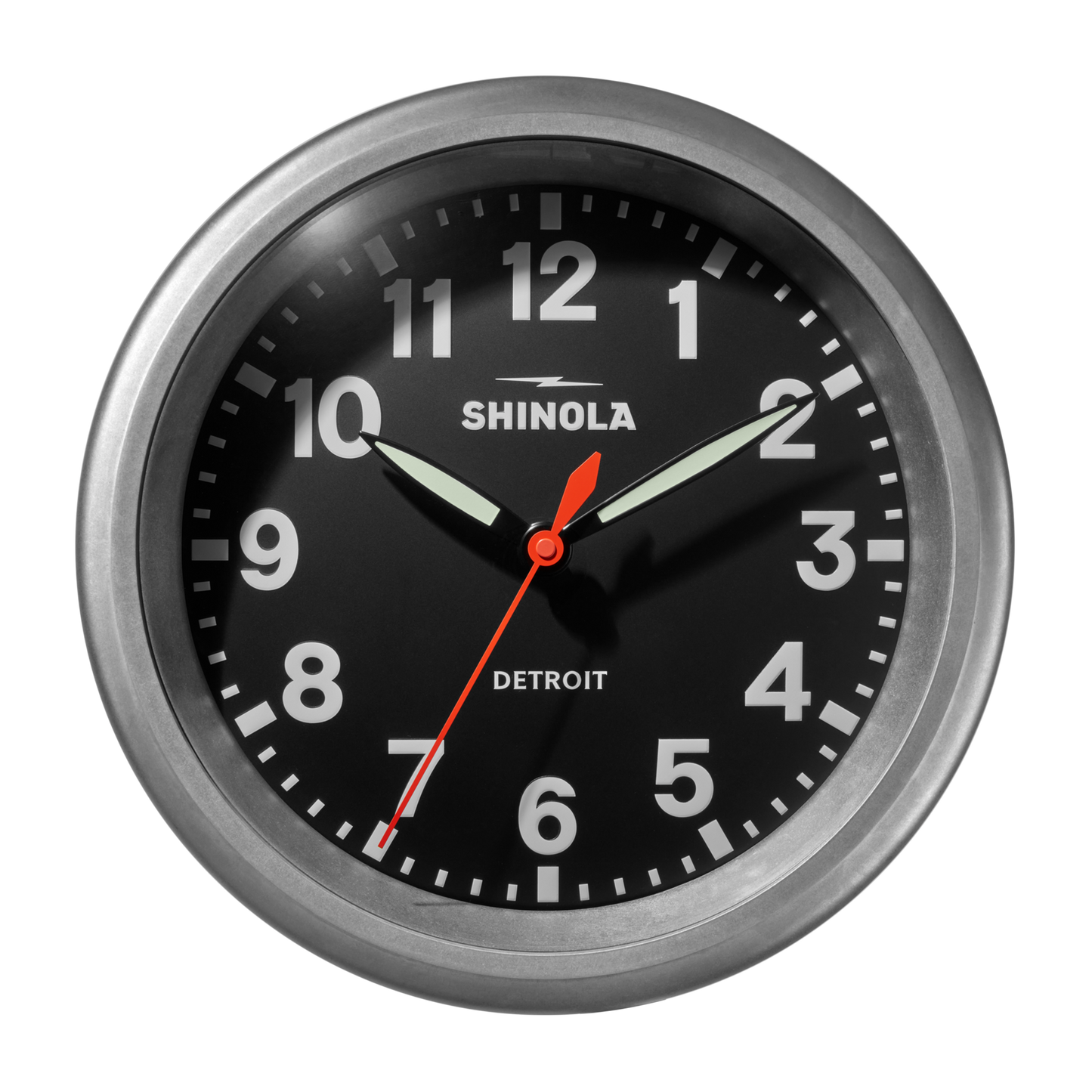 14" Runwell Clock - Tumbled Zinc/Black