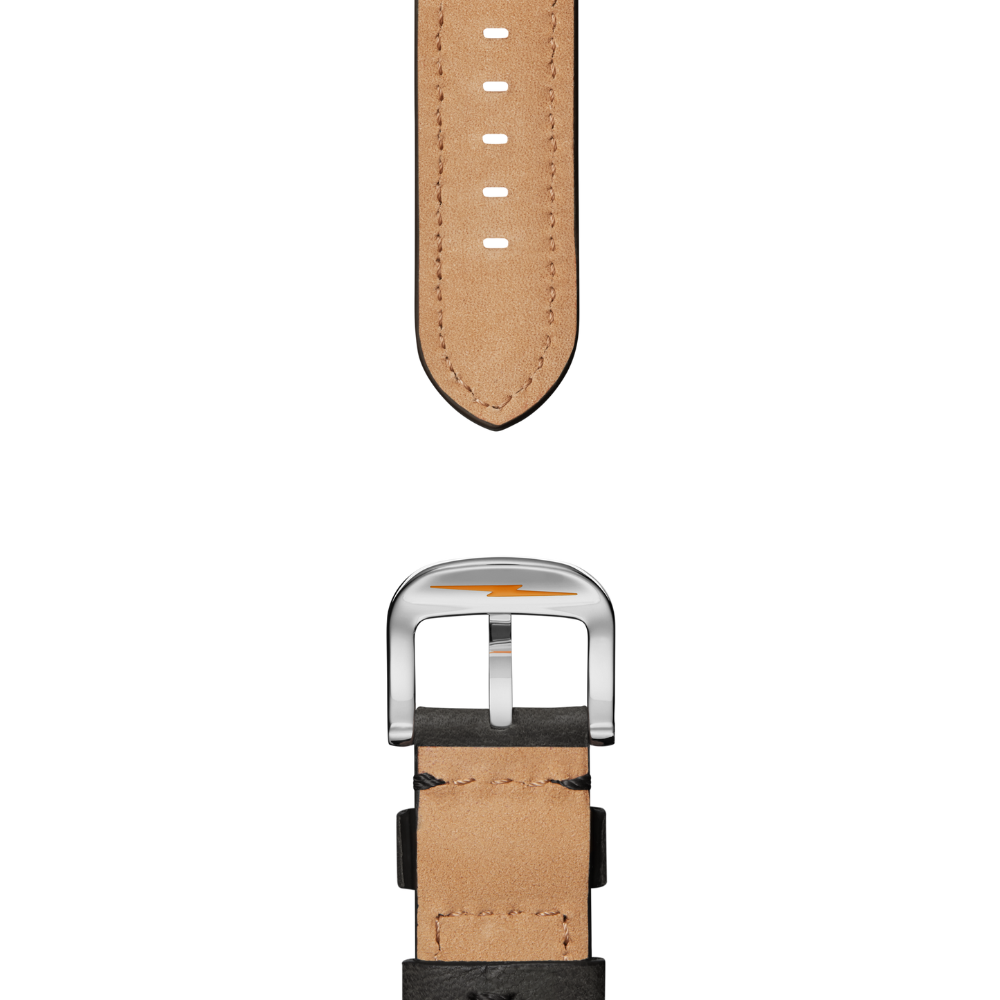 20mm Grizzly Black Leather Watch Strap - Grizzly Black