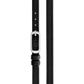 8mm Black Double Wrap Leather Watch Strap - Black